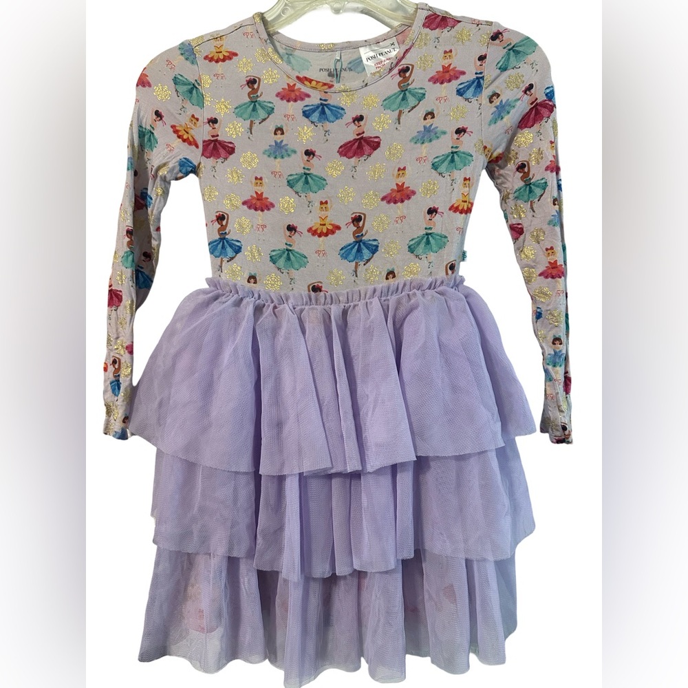Posh Peanut Lavender Layered Tulle Ballerina Dress